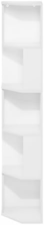 Furinno Econ 5-Tier Freestanding Corner Bookcase White