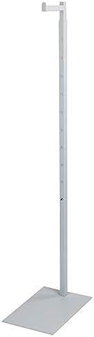 SSWBasics Adjustable White Customer Stand Single Arm Clothes Rack