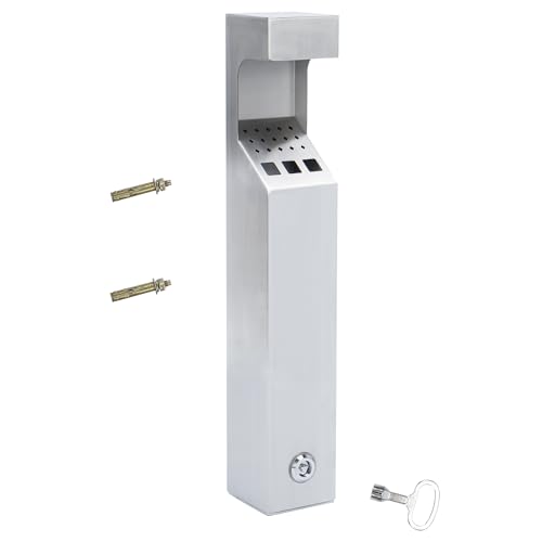 AIWFL Large Capacity Wall Mounted Trash Can Stainless Steel Outdoor Rainproof 19 Inch