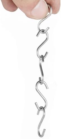 200Pcs Mini S Hook 1 Inch Stainless Steel Hanger Ornament DIY Kit