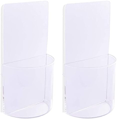 Clear Remote Control Holder Wall Mount Damage-Free 2 Pack