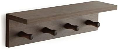 XAOMLP Walnut Finish Wall-Mounted Coat Rack