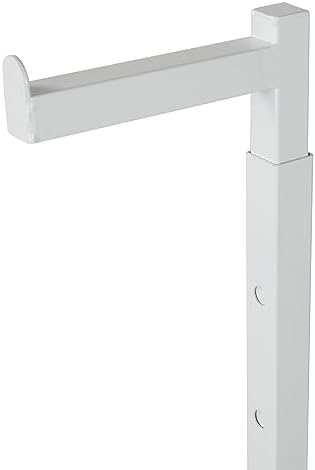 SSWBasics Adjustable White Customer Stand Single Arm Clothes Rack
