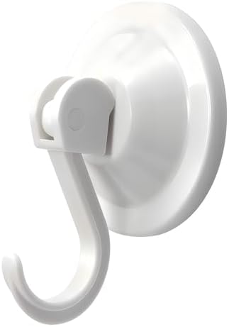NL HOME 4-Pack White Suction Cup Hooks for Bath and Shower