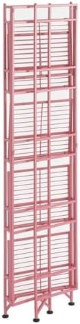 Convenience Concepts Xtra Storage Shelves - 5-Tier Folding Metal Storage Shelves Pink