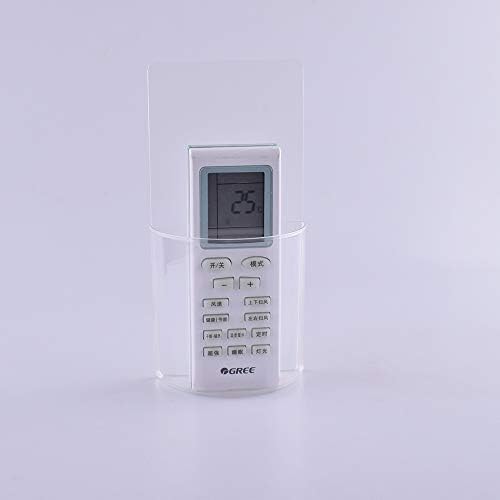 Clear Remote Control Holder Wall Mount Damage-Free 2 Pack