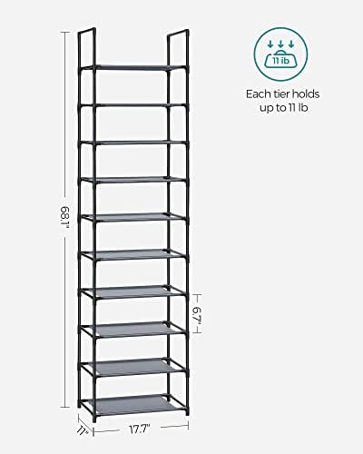 SONGMICS 10 Tier Free Standing Shoe Rack Organizer
