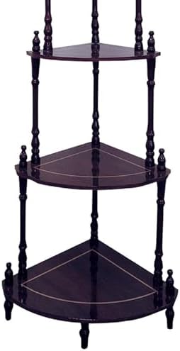 39 Inch Tall 4 Tier Wooden Corner Shelf Cherry