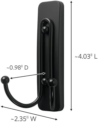 Command Large Matte Black Double Hooks 2-Pack