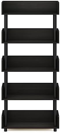 Furinno 5-Tier Display Rack with Back and Side Panels