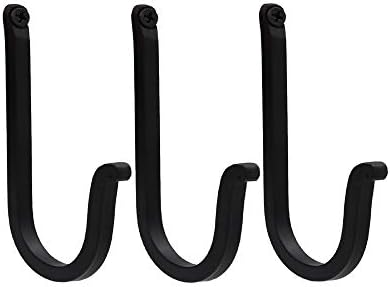 THDC Single Prong Wrought Iron Hooks Vintage Curved Metal Fasteners Heavy Duty Wall Hooks