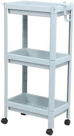 Bathroom Floor Storage Shelf with 3 Layers and Wheels