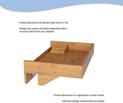Lavish Home Bamboo Floating Nightstand - Compact Bedroom Storage Shelf