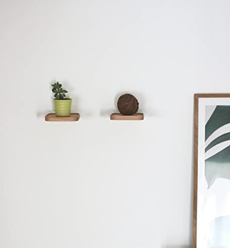 Wooden Floating Shelf Set of 2 Square Design