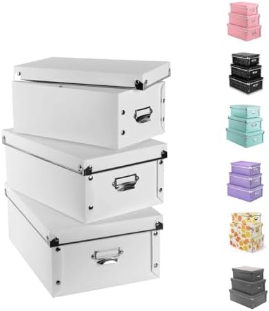 XUCHUN Decorative Storage Box Set of 3 with Waterproof Lids