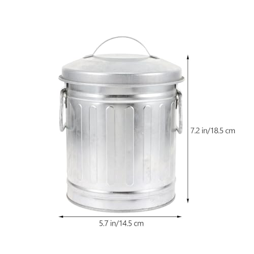 Cabilock Ash Bucket with Lid Galvanized Metal Canister