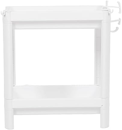 Bathroom Shelf Shower Storage Rack Toilet Organizer Plastic Freestanding White Shelf