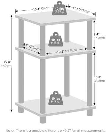 Furinno Turn-N-Tube Stackable Standing Shelf Unit French OakBlack