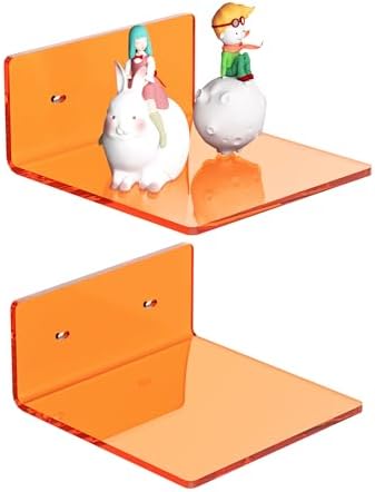 6 Inches Orange Wall Shelves Set of 2