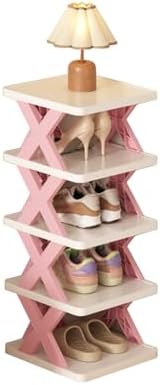 Pink 5-Tier Stackable Shoe Rack Organizer