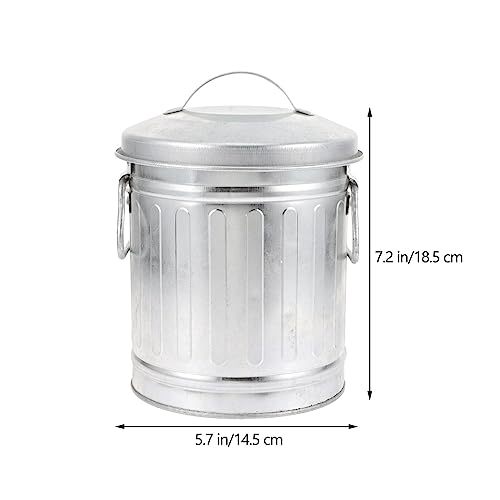 Vintage Iron Stationery Storage Barrel Mini Desktop Trash Can for Office and Home