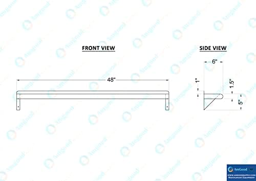 AmGood 6 X 48 Stainless Steel Wall Shelf