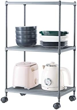 OVICAR 3-Tier Steel Wire Storage Shelving Unit with Wheels