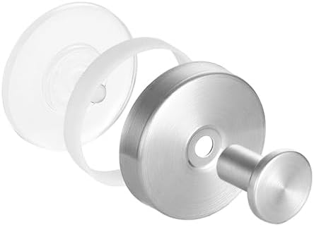 Stainless Steel Suction Cup Hooks for Glass 4pcs Silver