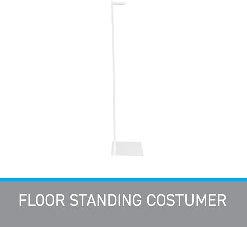 SSWBasics Adjustable White Customer Stand Single Arm Clothes Rack