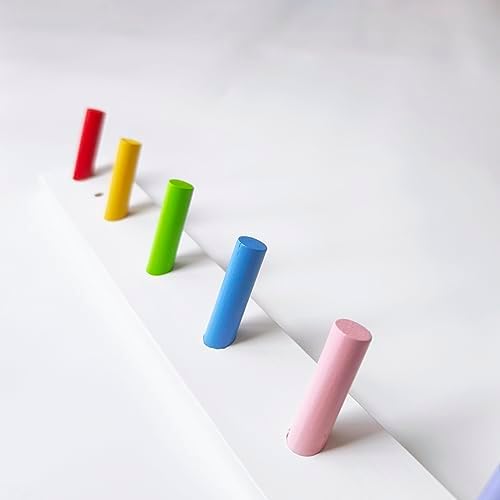 AMAPON Wood Coat Rack with 6 Hooks Rainbow Design
