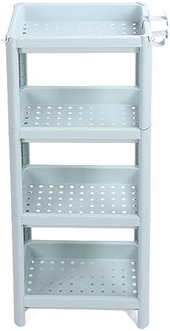 Narrow Metal Corner Shelf Unit 4 Tier Bathroom Storage