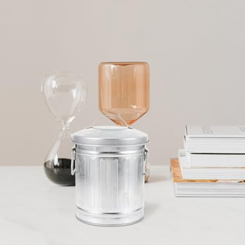 Vintage Iron Stationery Storage Barrel Mini Desktop Trash Can for Office and Home