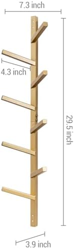 MyGift 8 Hook Vintage Gold Tone Metal Wall Mounted Hat and Coat Hanger Tree