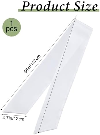 White Wreath Sash for Front Door Decor DIY Monogram Ribbon 47 x 56 Inches