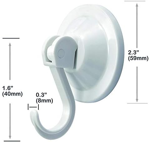 NL HOME 4-Pack White Suction Cup Hooks for Bath and Shower