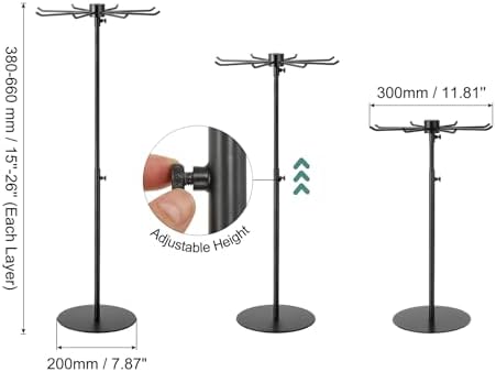 Uxcell Keychain Display Stand with 8 Hooks and 360 Degree Rotation