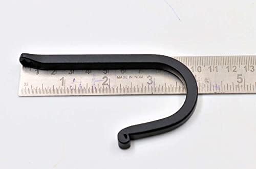 THDC Single Prong Wrought Iron Hooks Vintage Curved Metal Fasteners Heavy Duty Wall Hooks