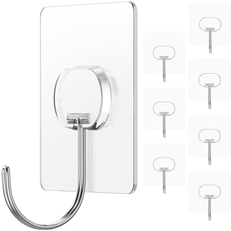 Large Heavy Duty Self Adhesive Hooks 8 Pack
