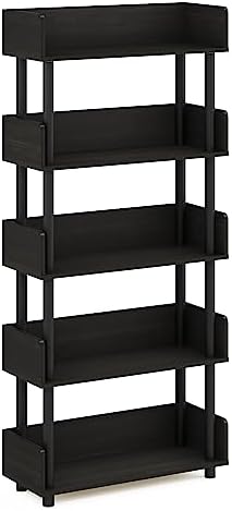 Furinno 5-Tier Display Rack with Back and Side Panels