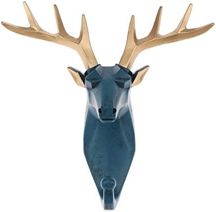 Deer Head Hook Decorative Resin Wall Mount for Bags Keys and More