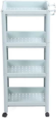 Bathroom Floor Storage Shelf 4 Tier With Wheels