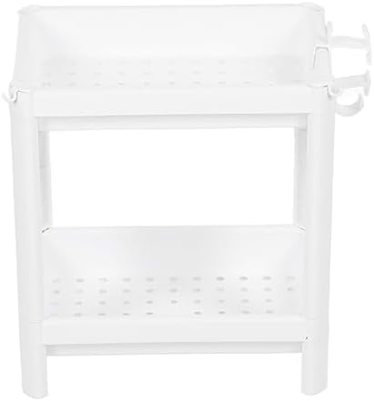 Bathroom Shelf Shower Storage Rack Toilet Organizer Plastic Freestanding White Shelf