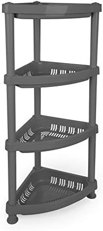 Mintra Home Light Duty Plastic Storage Racks Corner Rack Grey
