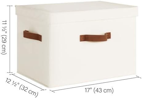 StorageWorks Fabric Storage Bins with Lid 2-Pack Ivory White
