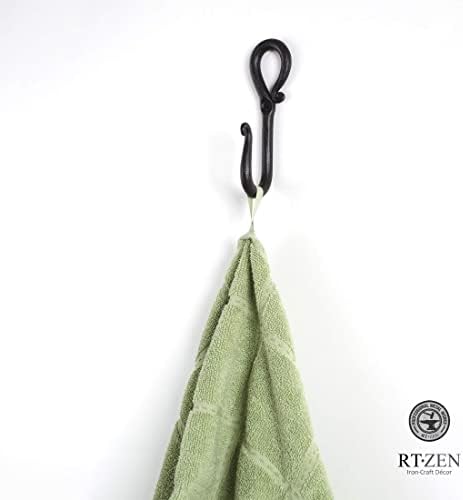 RTZEN Wall Mount Hook Set - 3 Pack Wrought Iron Hooks 1