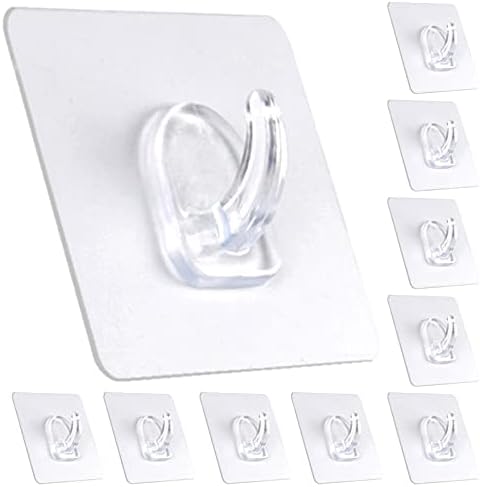 Heavy Duty Adhesive Hooks - 10 Pack 20 lb Max