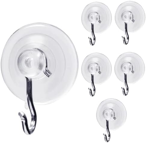 Holiday Joy Suction Cup Wall Hooks 6 Pack 3 lbs