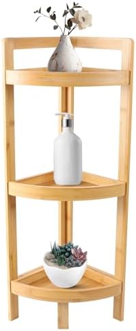 3-Tier Bamboo Corner Shelf for Small Spaces