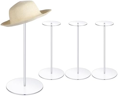4 Pcs Clear Acrylic Hat Stand Display Rack