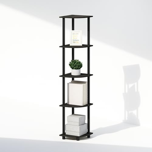 Furinno Turn-N-Tube 5 Tier Corner Display Rack in Black